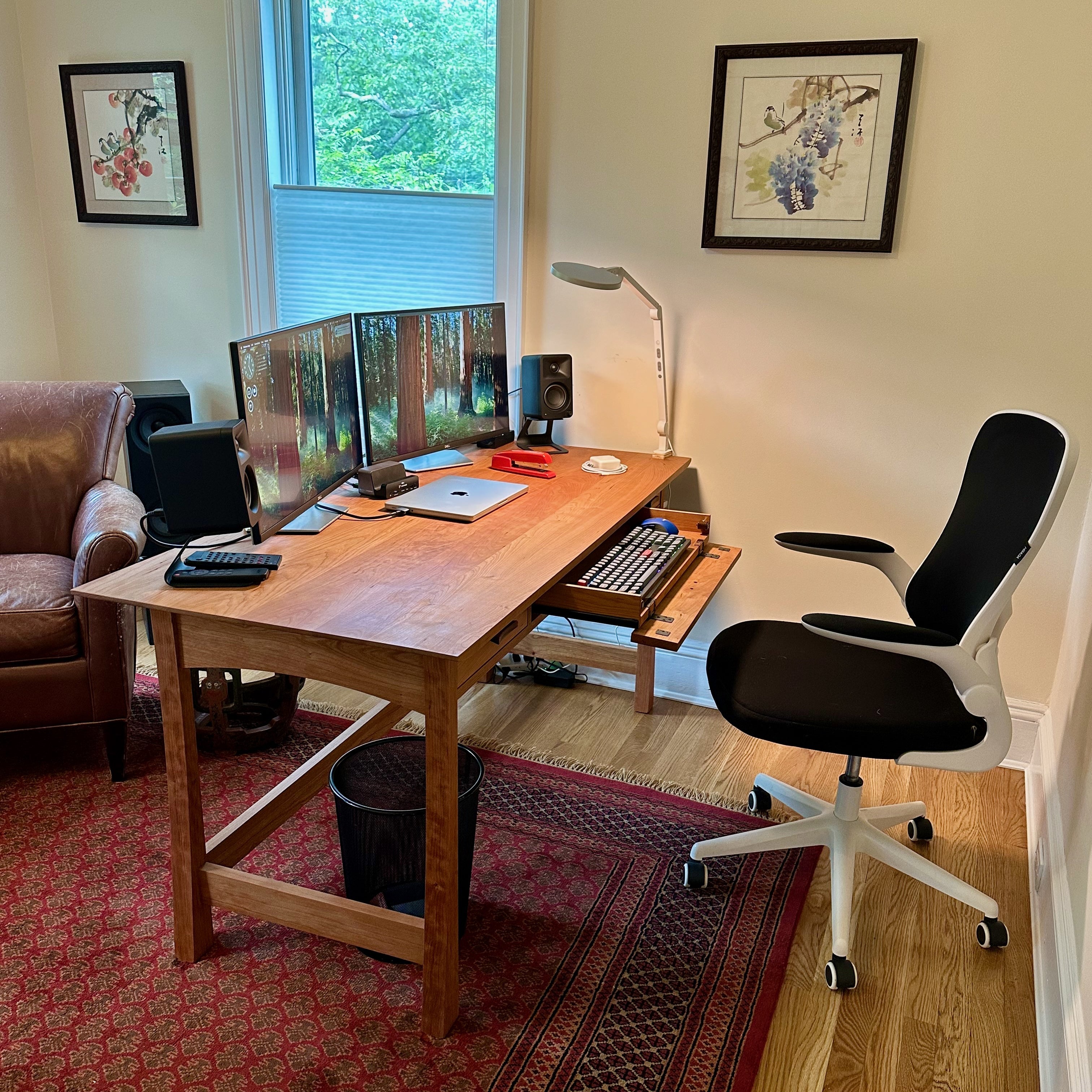 Contemporary Craftsman Library Desk In Cherry