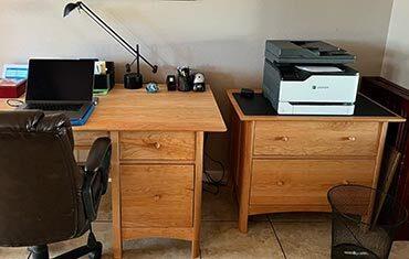 Modern Shaker Study Desk & 2-Drawer Lateral File Cabinet