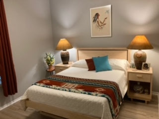 Pendant Bed, Loft 1-Drawer Enclosed Shelf Nightstand & Loft 3-Drawer Nightstand