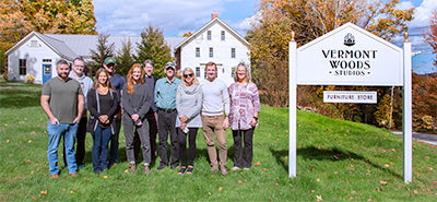 High-quality American made furniture from Vermont Woods Studios displayed, focusing on the craftsmanship and design.