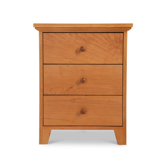 American Country 3-Drawer Nightstand by Lyndon Furniture with ample storage and round knobs.