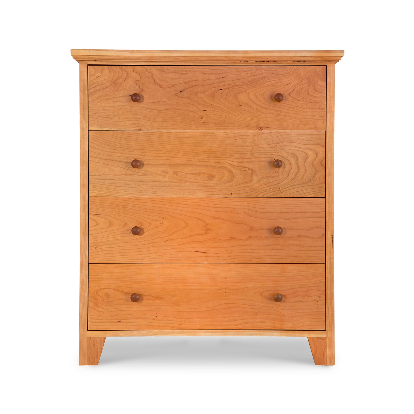 Lyndon Furniture American Country 4-Drawer Chest with round knobs crafted from solid wood.