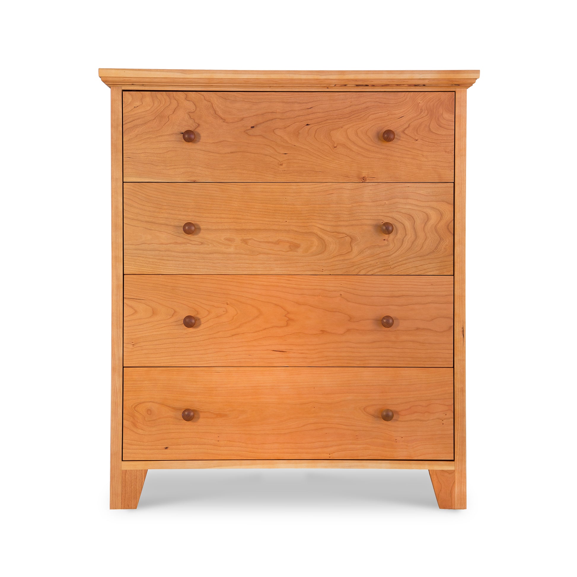 Lyndon Furniture American Country 4-Drawer Chest with round knobs crafted from solid wood.