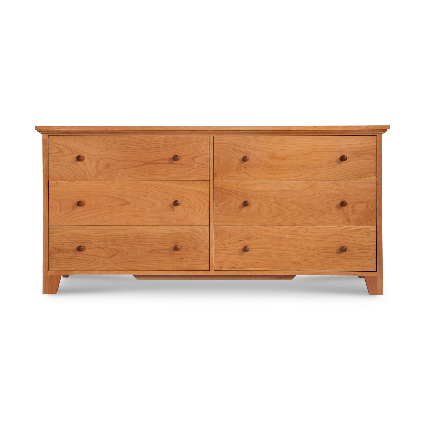 A Lyndon Furniture American Country 6-Drawer Dresser with drawers on a white background.