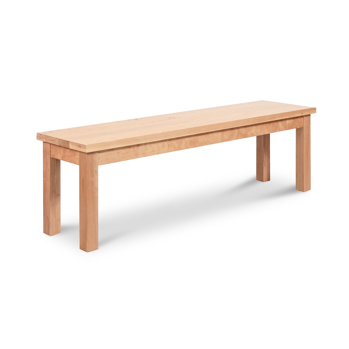 Lyndon Furniture American Mission Bench with a solid wood rectangular seat and straight legs, showcasing classic craftsmanship and design.
