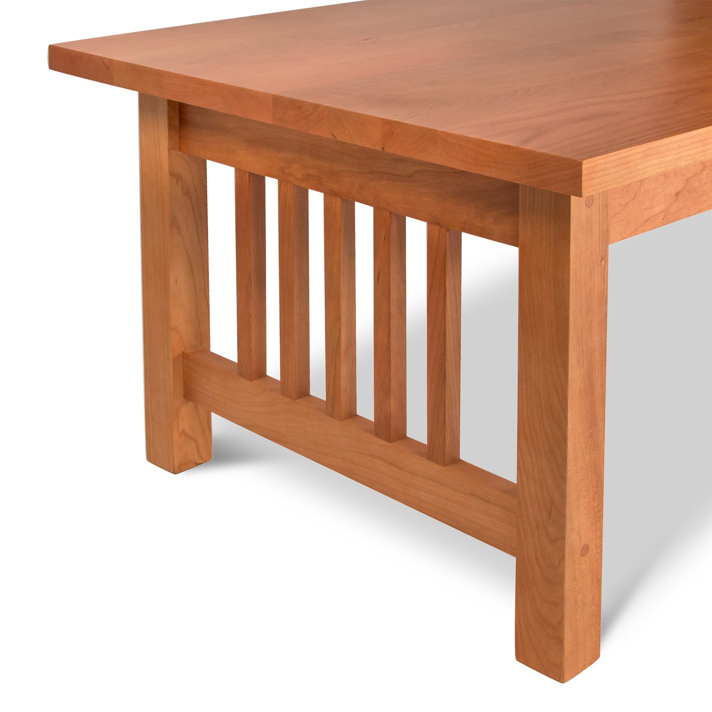 Lyndon Furniture American Mission Coffee Table featuring a rectangular top and signature vertical slat legs, showcasing fine craftsmanship and classic mission style.