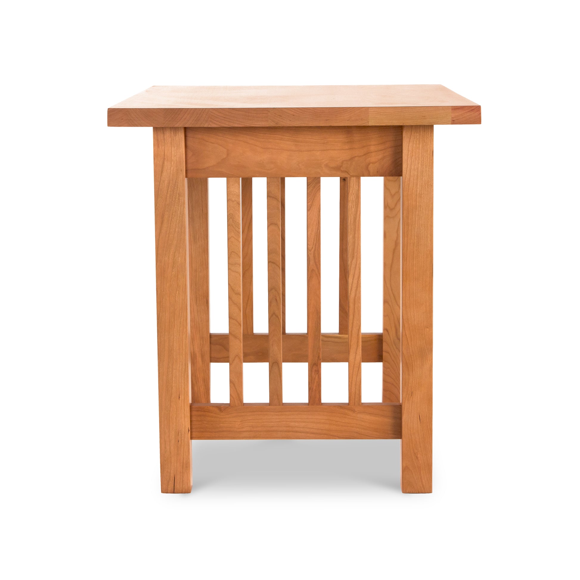 American Mission End Table by Lyndon Furniture, handcrafted from solid wood with slatted sides, showcasing its sturdy design and fine craftsmanship.