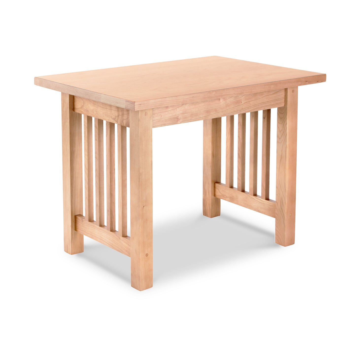 Lyndon Furniture American Mission End Table with slatted sides, crafted from solid wood, showcasing expert woodworking and classic mission style design.