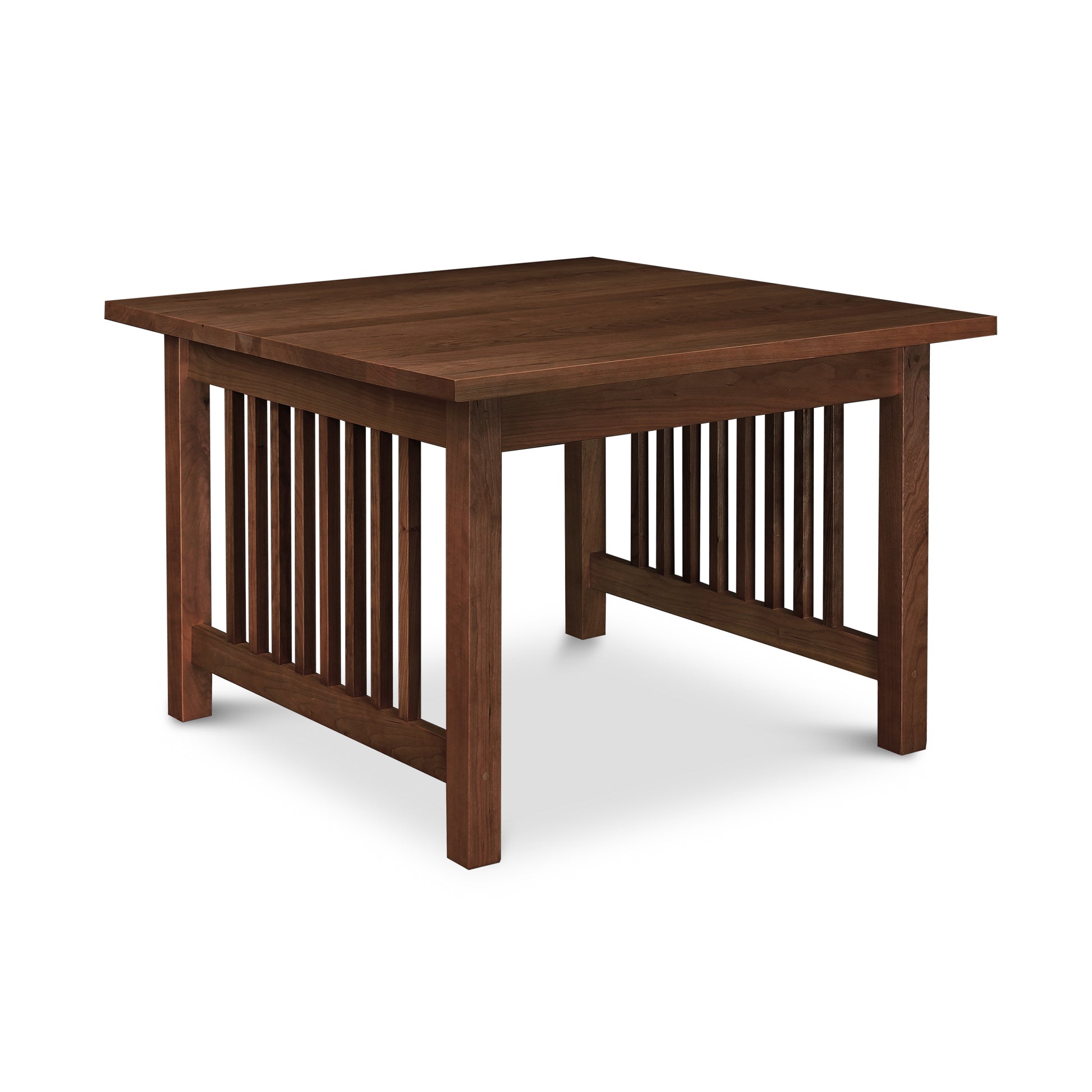 Lyndon Furniture American Mission Square Coffee Table, crafted from solid hardwood with vertical slat details and a rich dark wood finish.