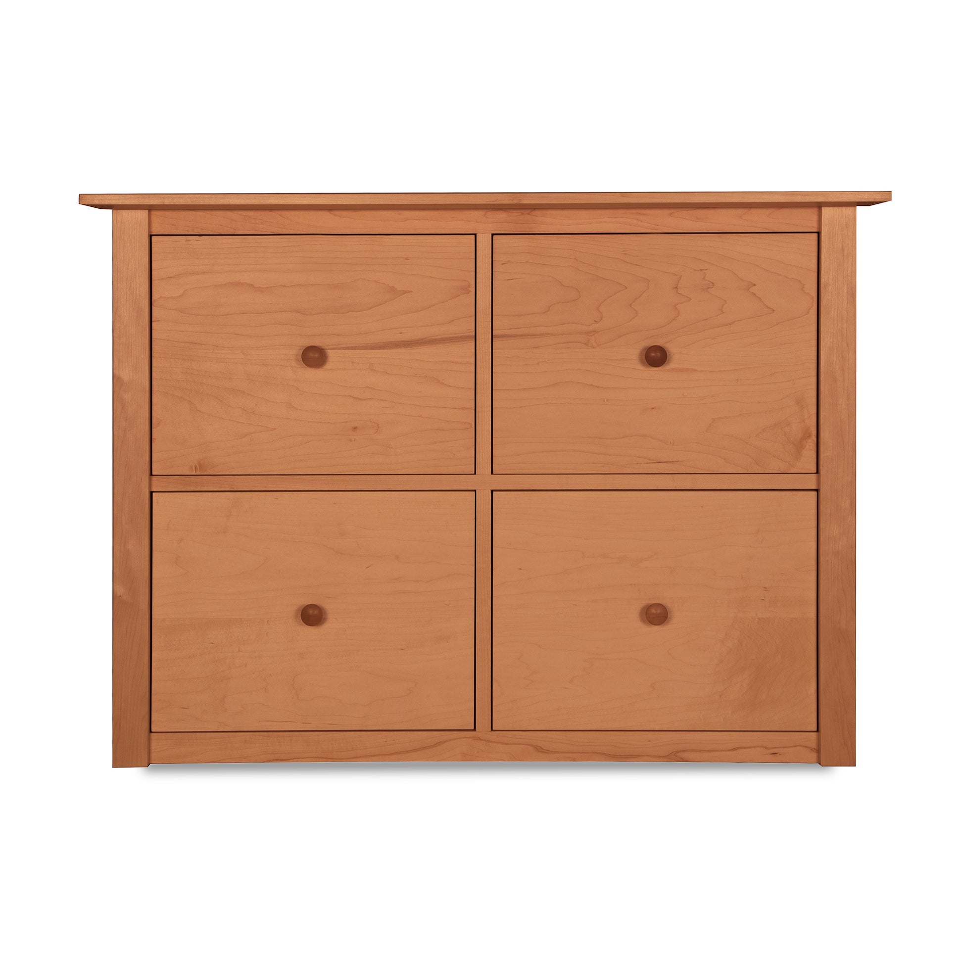 A Maple Corner Woodworks American Shaker 4-Drawer File Credenza against a white background.