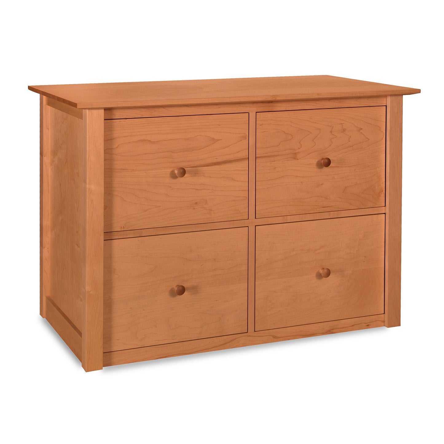 American Shaker 4-Drawer File Credenza from Maple Corner Woodworks featuring four drawers with round knobs, crafted from premium hardwood to embody timeless Shaker design elegance.