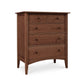 A Maple Corner Woodworks American Shaker 5-Drawer Chest on a plain white background.