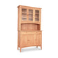 Maple Corner Woodworks American Shaker 50" China Cabinet with adjustable shelves, featuring upper glass-fronted cabinets and lower wooden doors against a white background.