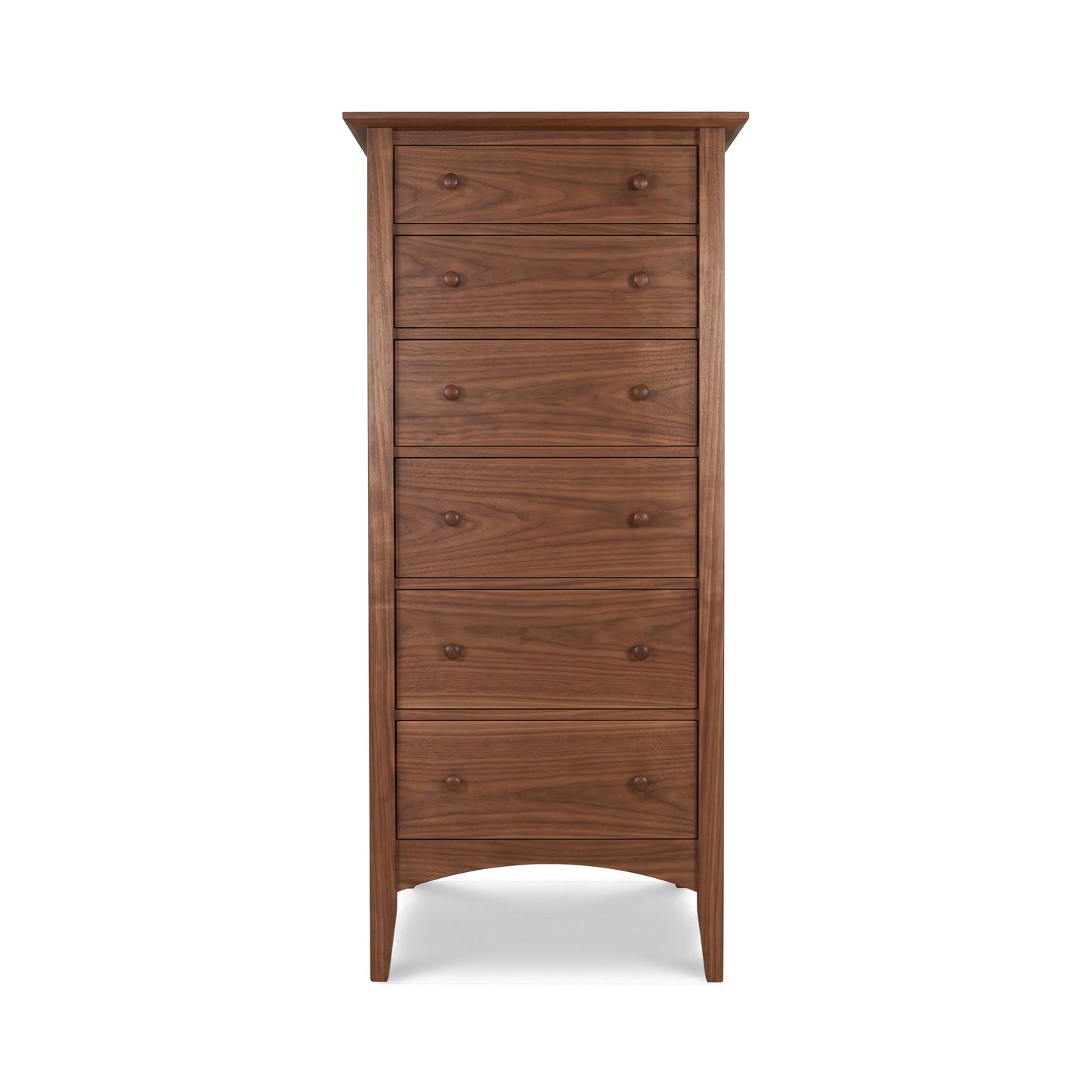 Maple Corner Woodworks American Shaker Lingerie Chest with 7 drawers, solid wood construction, rounded knobs, and a polished, classic finish.
