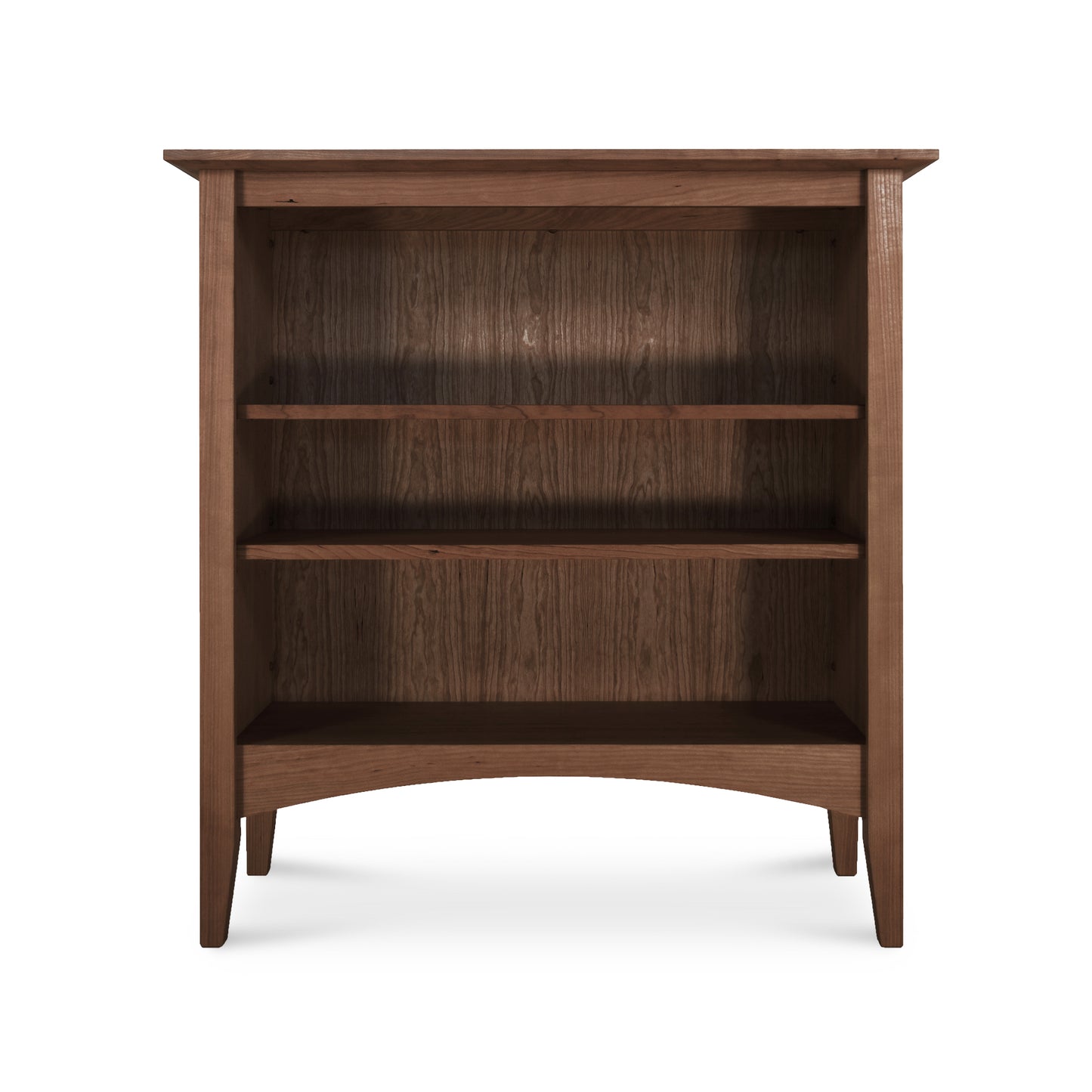 American Shaker Bookcase by Maple Corner Woodworks featuring a minimalist design with three shelves and sturdy hardwood construction.