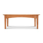 A simple American Shaker Coffee Table made from oak, featuring a rectangular top and gently tapering legs. The table is displayed against a white background as part of the Maple Corner Woodworks American Shaker Furniture Collection.