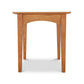 A Maple Corner Woodworks American Shaker End Table with round edges and slender legs, displayed against a white background.