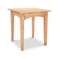 A simple Maple Corner Woodworks American Shaker End Table with four legs, isolated on a white background.
