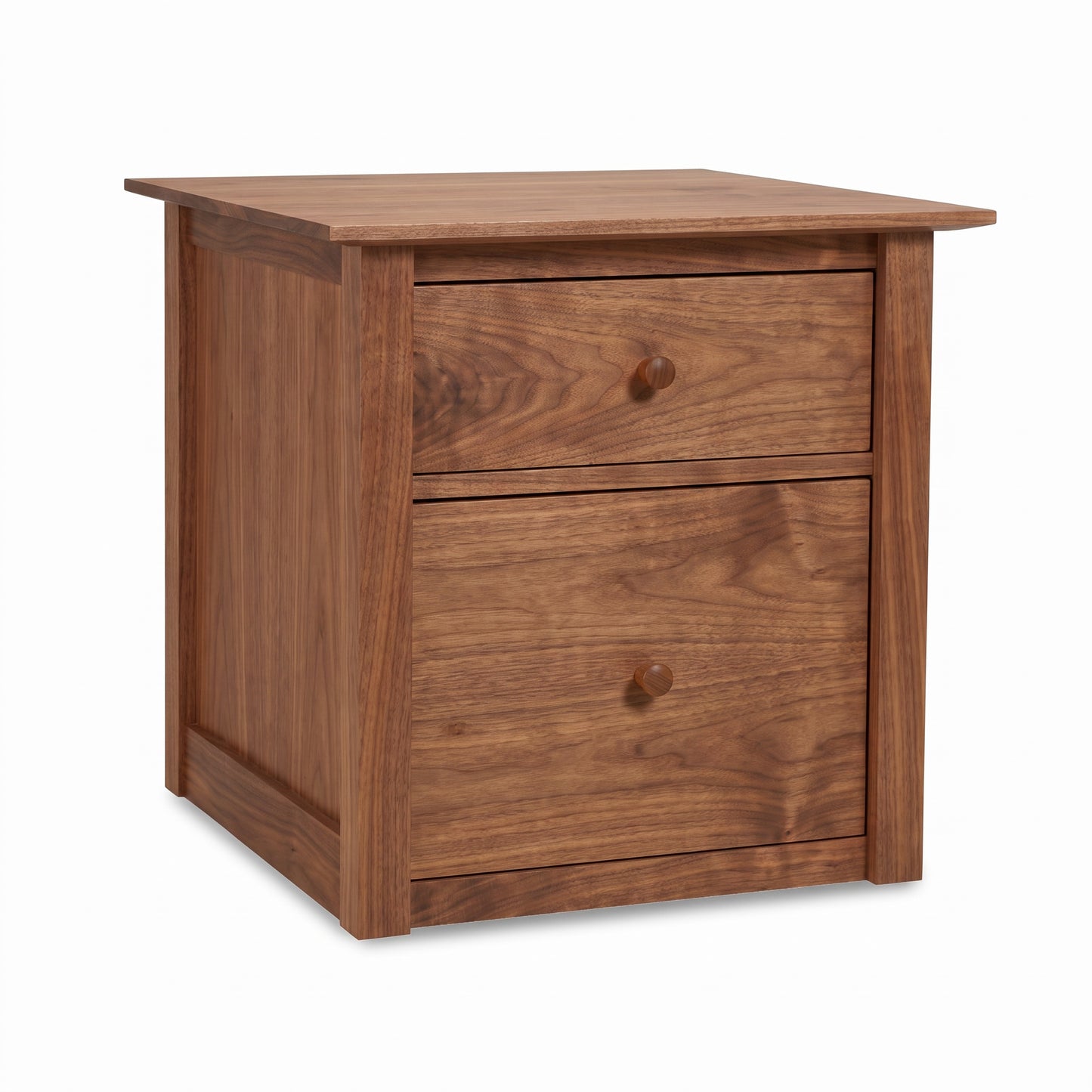 American Shaker File Cabinet by Maple Corner Woodworks showcases classic lines, round knobs, and a Vermont-inspired natural wood finish.