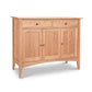 Maple Corner Woodworks American Shaker Large Sideboard with solid hardwood construction, featuring two drawers and two doors on a white background.