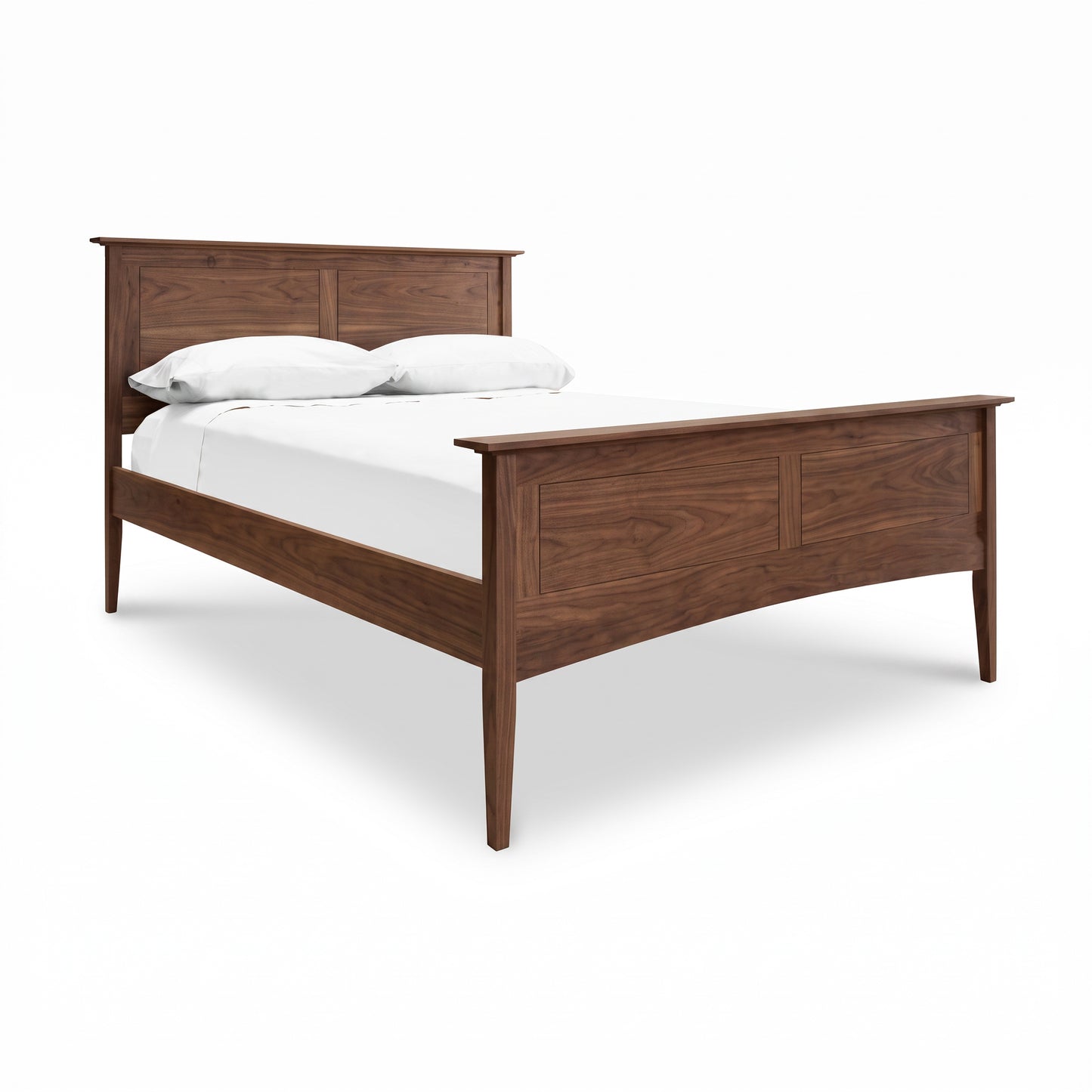 American Shaker Panel Bed by Maple Corner Woodworks features classic Vermont-inspired design, crafted from solid wood with a paneled headboard.