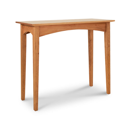 American Shaker Sofa Table by Maple Corner Woodworks, featuring eco-friendly wood construction, four sturdy legs, a rectangular top, and a natural wood finish with timeless Shaker design elegance.