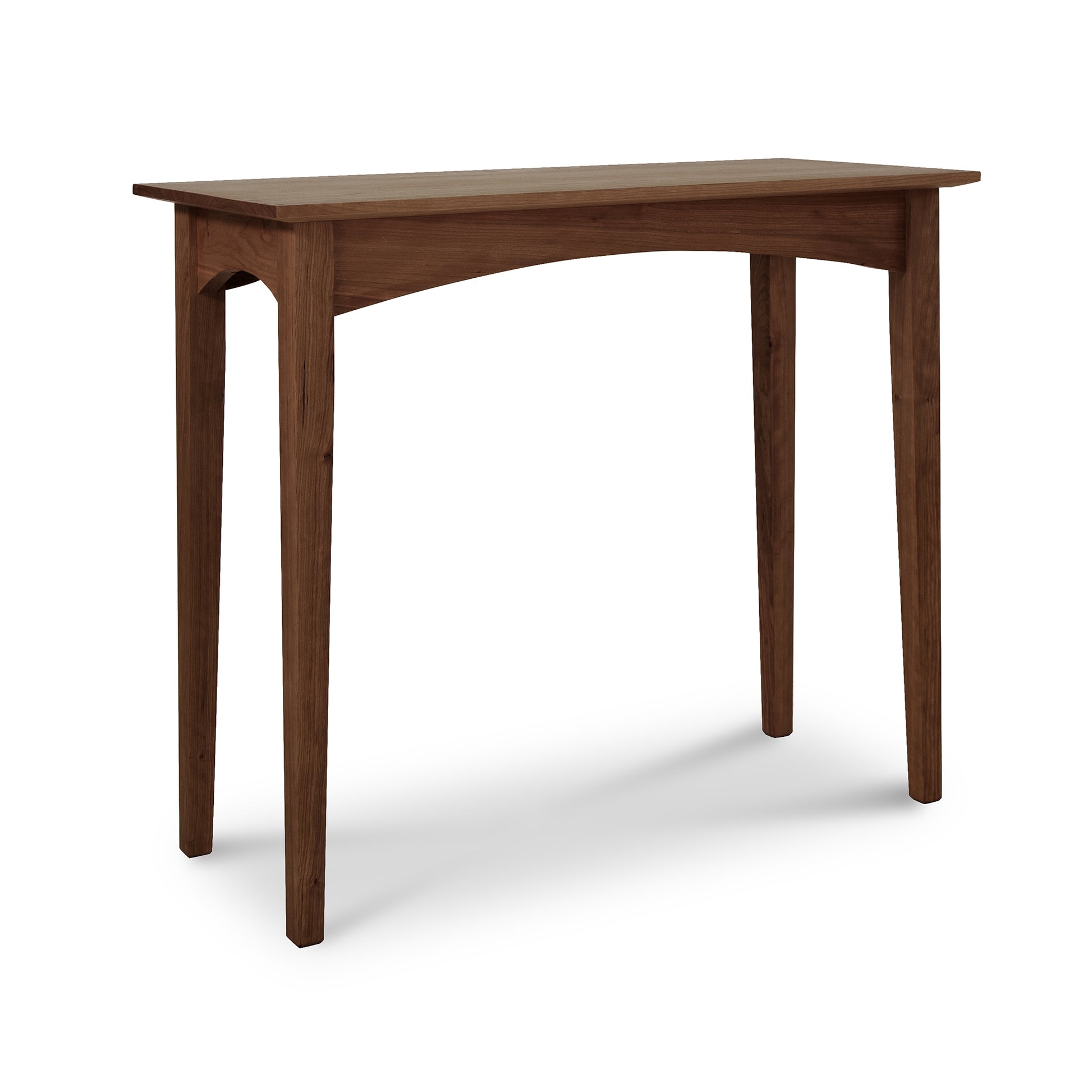 A American Shaker Sofa Table from Maple Corner Woodworks with four legs on a white background.