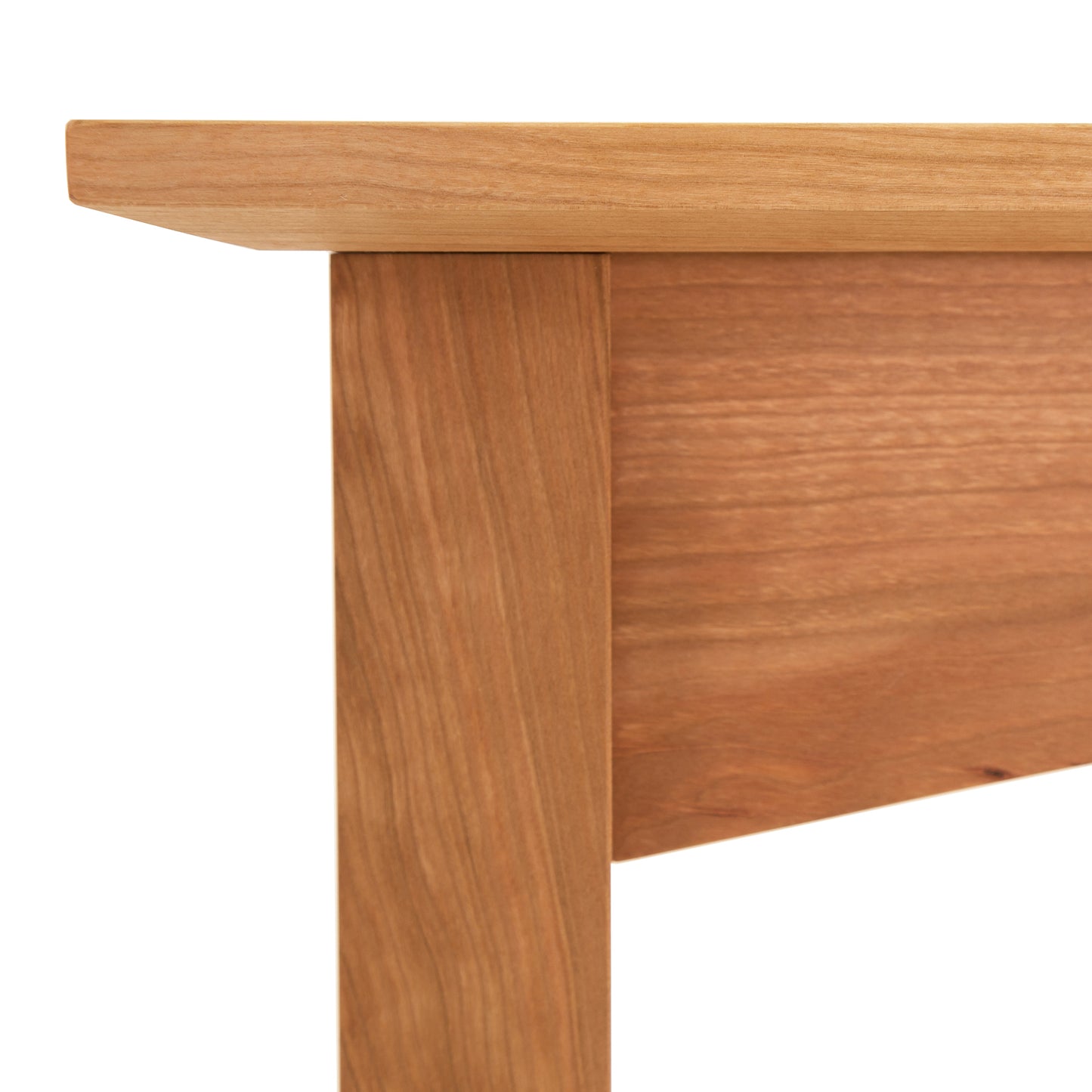 American Shaker Sofa Table by Maple Corner Woodworks featuring smooth finish and natural wood grain on the leg and tabletop, showcasing timeless craftsmanship and eco-friendly design.