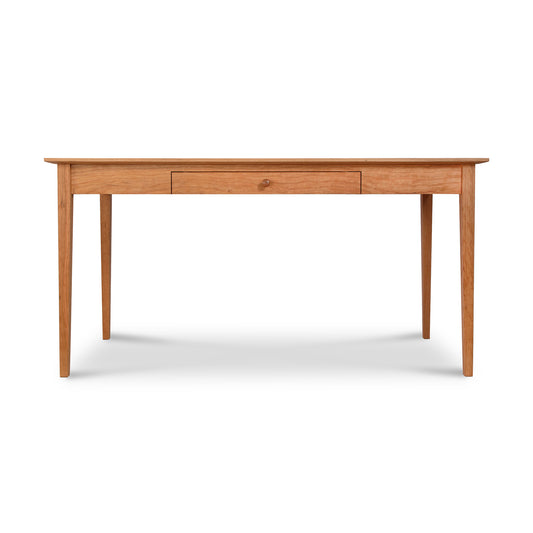 American Shaker Writing Desk by Maple Corner Woodworks, crafted from sustainably harvested hardwood with a single central drawer and four tapered legs, showcasing timeless elegance by Vermont artisans.