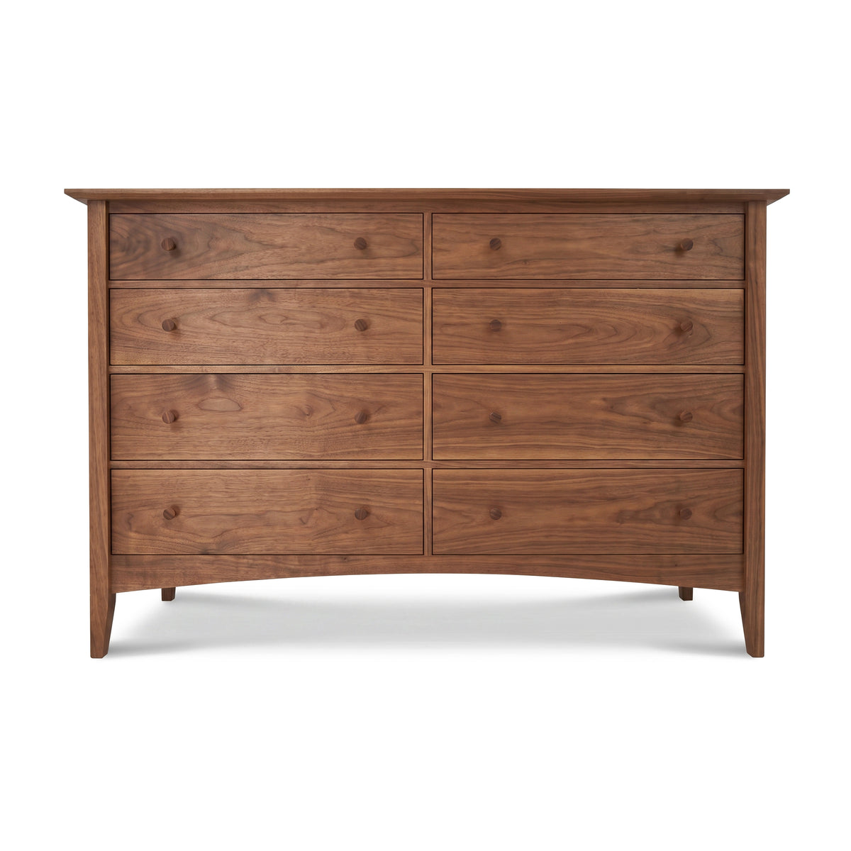 American Shaker 8-Drawer Dresser by Maple Corner Woodworks featuring a smooth finish and modern Vermont craftsmanship, shown in solid hardwood.