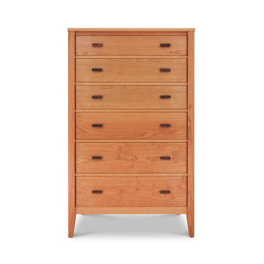 Andover Modern 6-Drawer Chest by Maple Corner Woodworks, wooden dresser with six drawers and simple handles, natural finish.