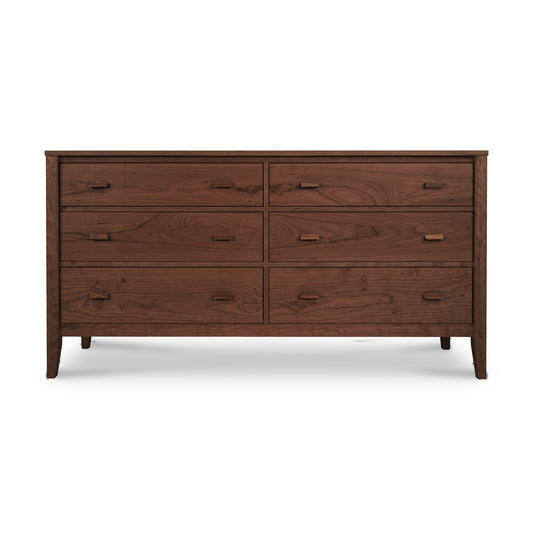 Andover Modern 6-Drawer Dresser by Maple Corner Woodworks, highlighting its sleek design and metal-handled drawers. Eco-friendly craftsmanship meets stylish functionality.