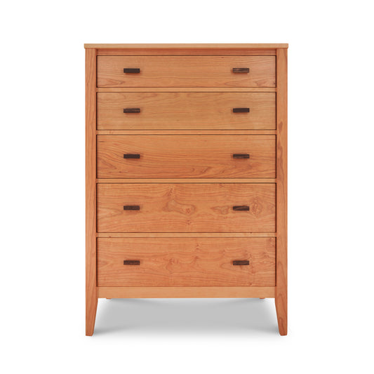 Andover Modern 5-Drawer Chest by Maple Corner Woodworks showcasing handcrafted eco-friendly design, with five drawers and sleek rectangular handles.