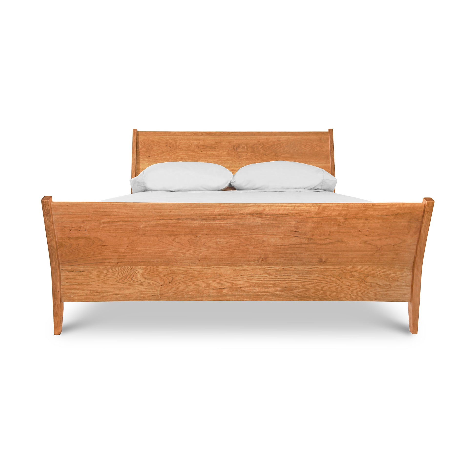 Andover Modern Incline Sleigh Bed by Maple Corner Woodworks with sleek wooden frame, inclined headboard, and footboard.