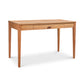 A Maple Corner Woodworks Andover Modern Writing Desk with a single centered drawer, featuring simple design and straight legs, isolated on a white background.