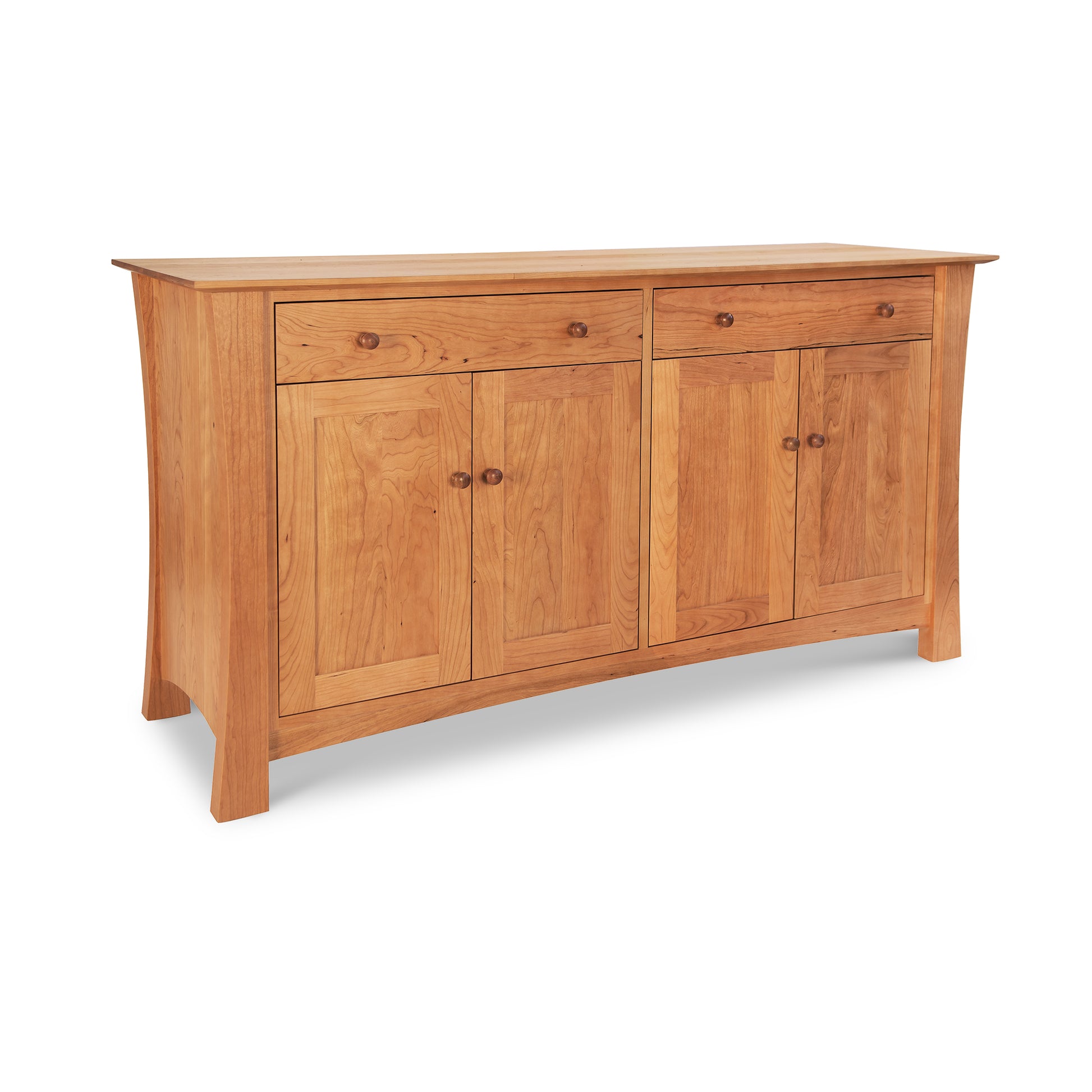 The Lyndon Furniture Andrews Buffet is a modern feel wooden sideboard that seamlessly combines functionality with style. Featuring doors and drawers, it is an ideal addition for a contemporary kitchen design.