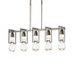 A handcrafted modern Apothecary Pendant with glass balls hanging from it by Hubbardton Forge.