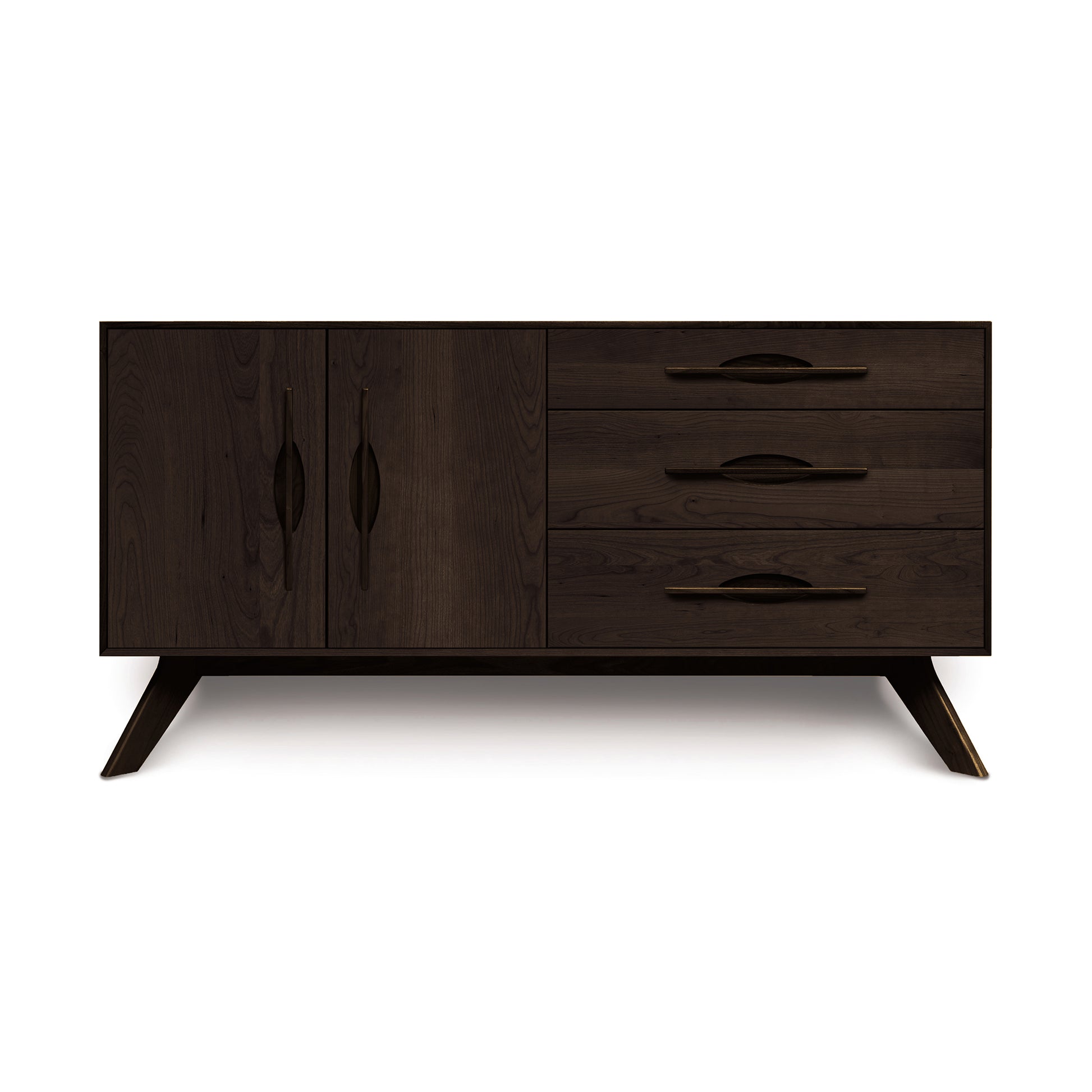 Audrey 2-Door 3-Drawer Buffet by Copeland Furniture, handmade in Vermont from solid American hardwoods with sleek drawers and signature angled legs.