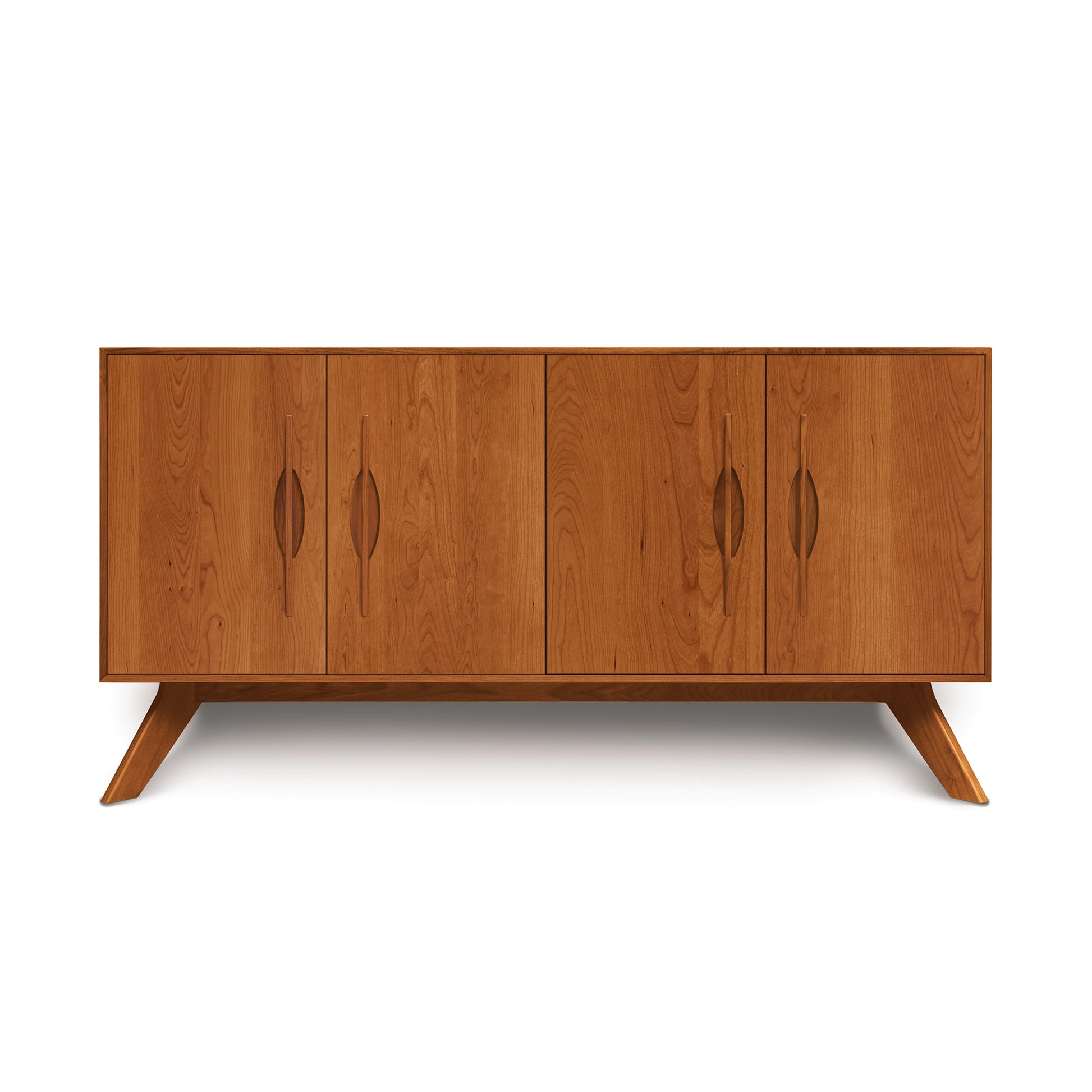 Copeland Furniture Audrey 4-Door Buffet with angled legs and a smooth, handcrafted finish, made in Vermont.