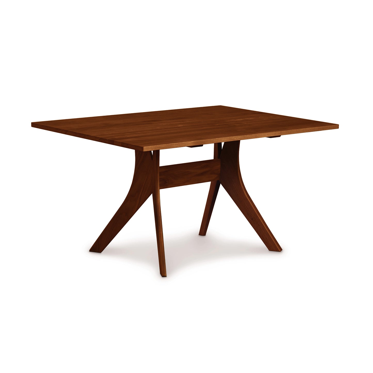 Audrey Solid Top Dining Table by Copeland Furniture with a flat surface and angled legs, crafted from hardwood, focus on table design.