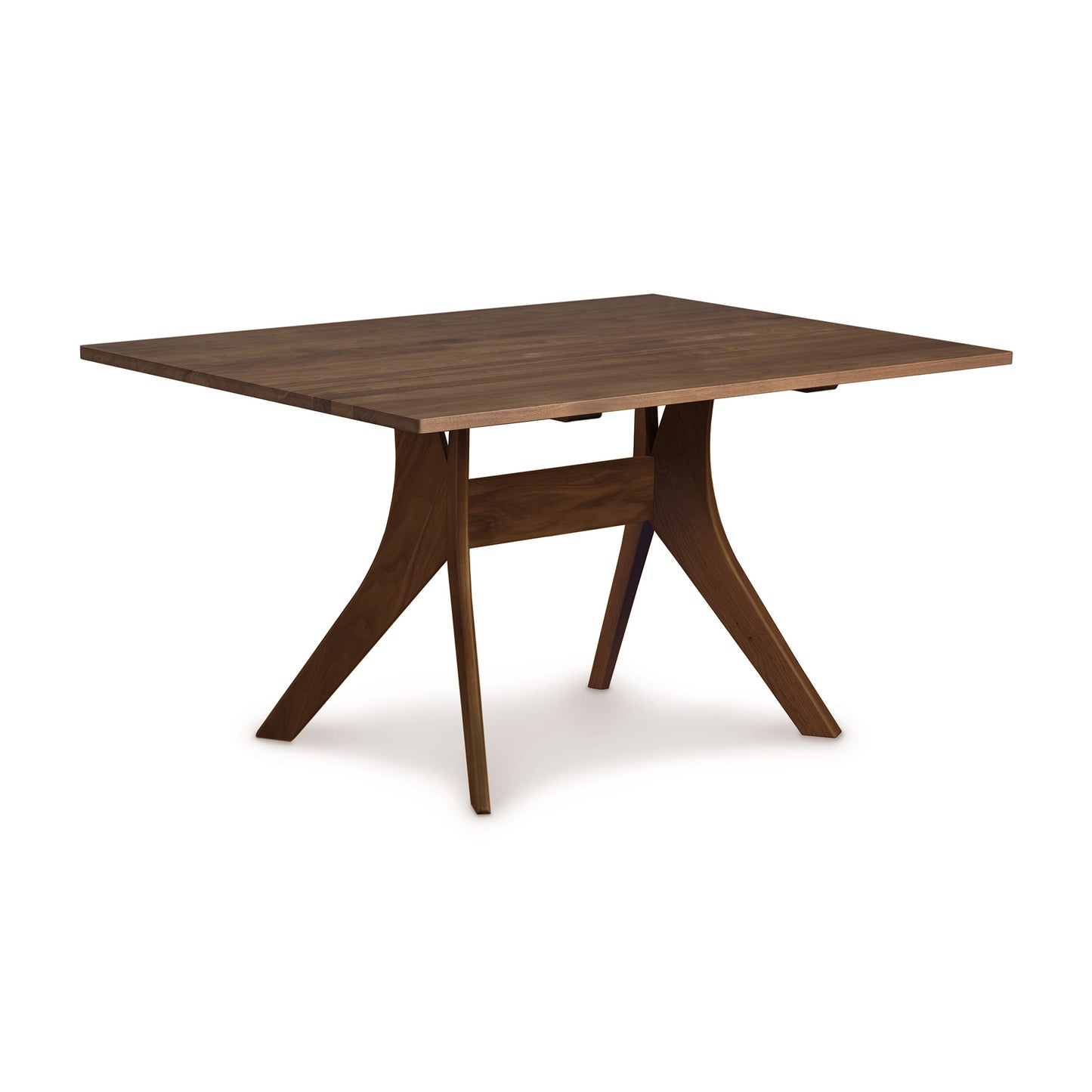 Audrey Solid Top Dining Table by Copeland Furniture with distinctive geometric base, showcasing modern craftsmanship and elegant design.
