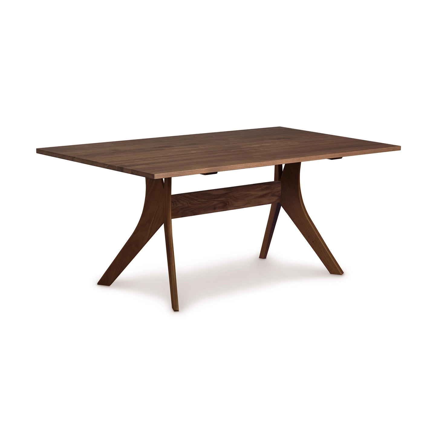 Audrey Solid Top Dining Table by Copeland Furniture, showcasing a smooth hardwood surface and distinctive angled legs, made from sustainable North American wood.
