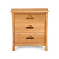 A wooden Copeland Furniture Berkeley 3-Drawer Chest with round handles on a white background.