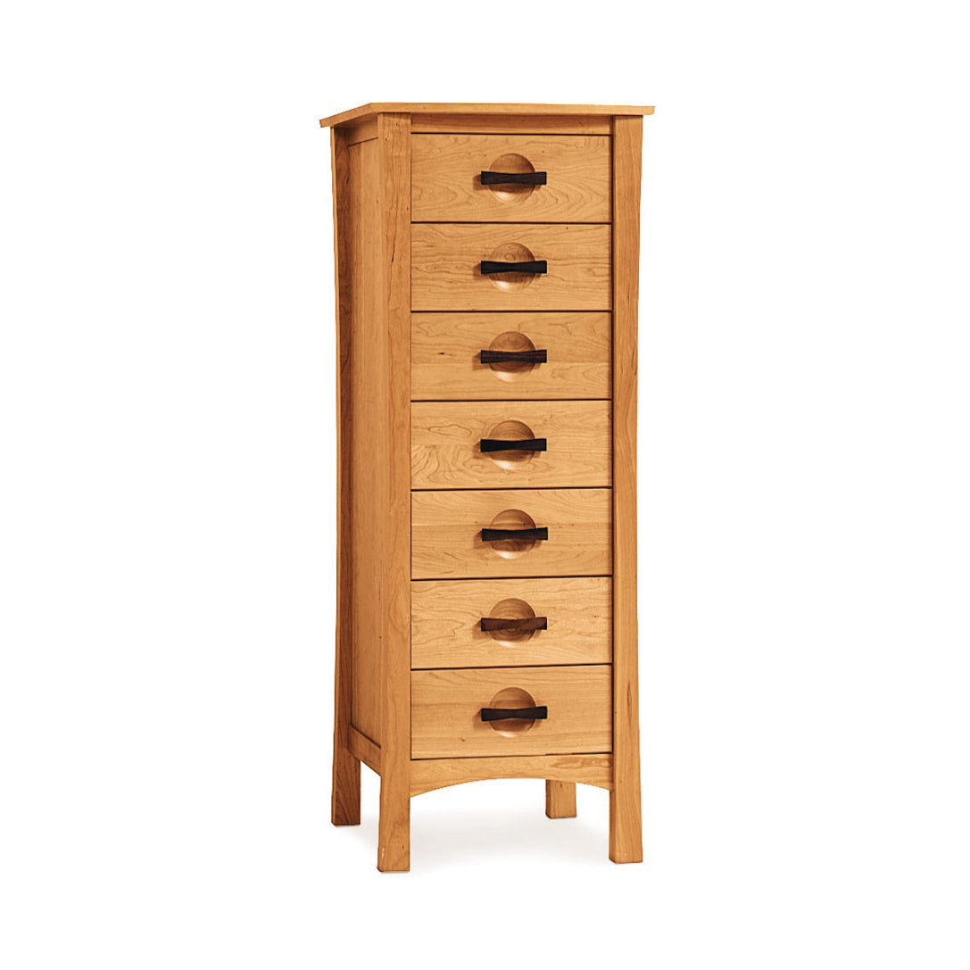 Berkeley 7-Drawer Lingerie Chest by Copeland Furniture, tall American Craftsman style wooden dresser, sustainably crafted.