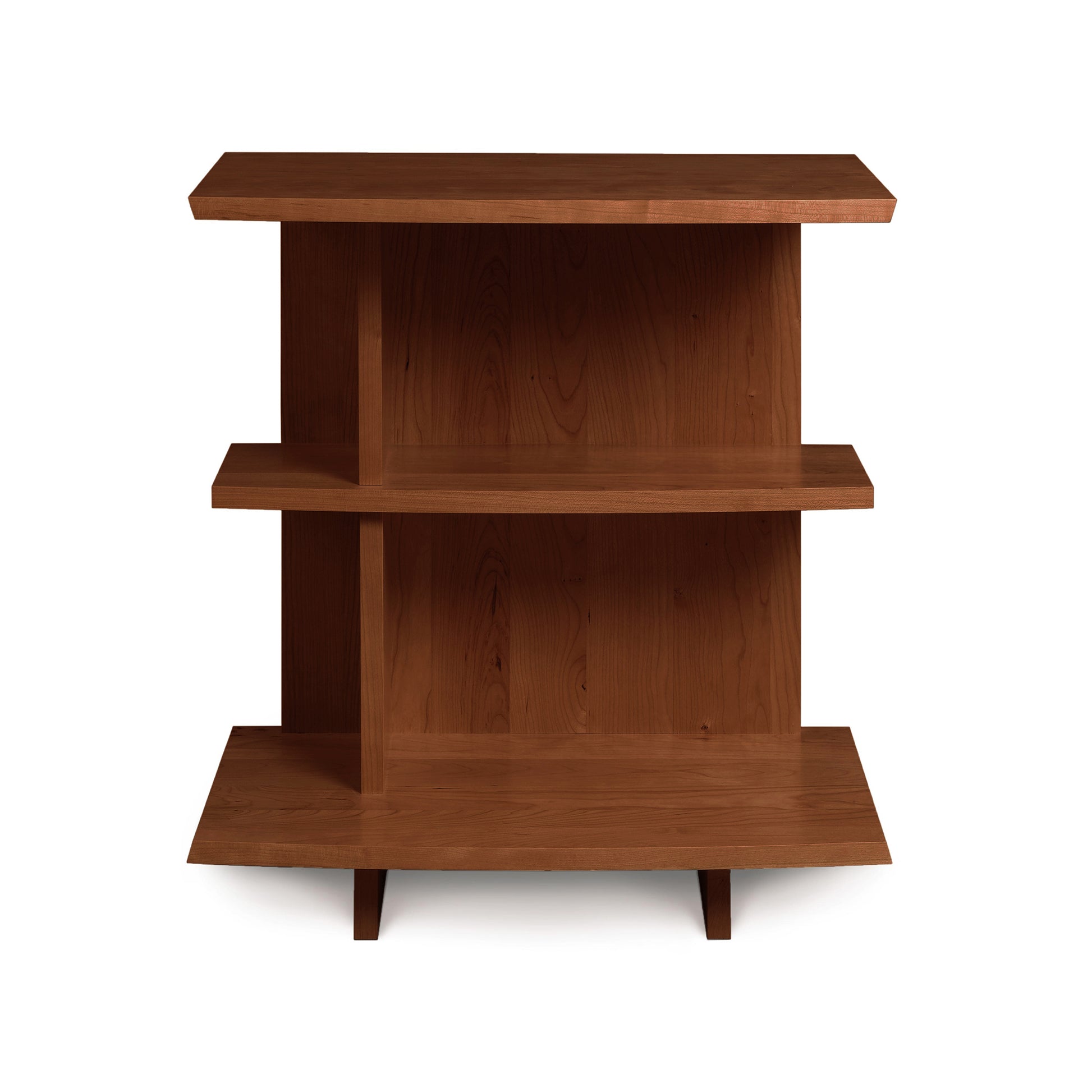 Berkeley Open Shelf Nightstand by Copeland Furniture in Vermont with three asymmetrical shelves.