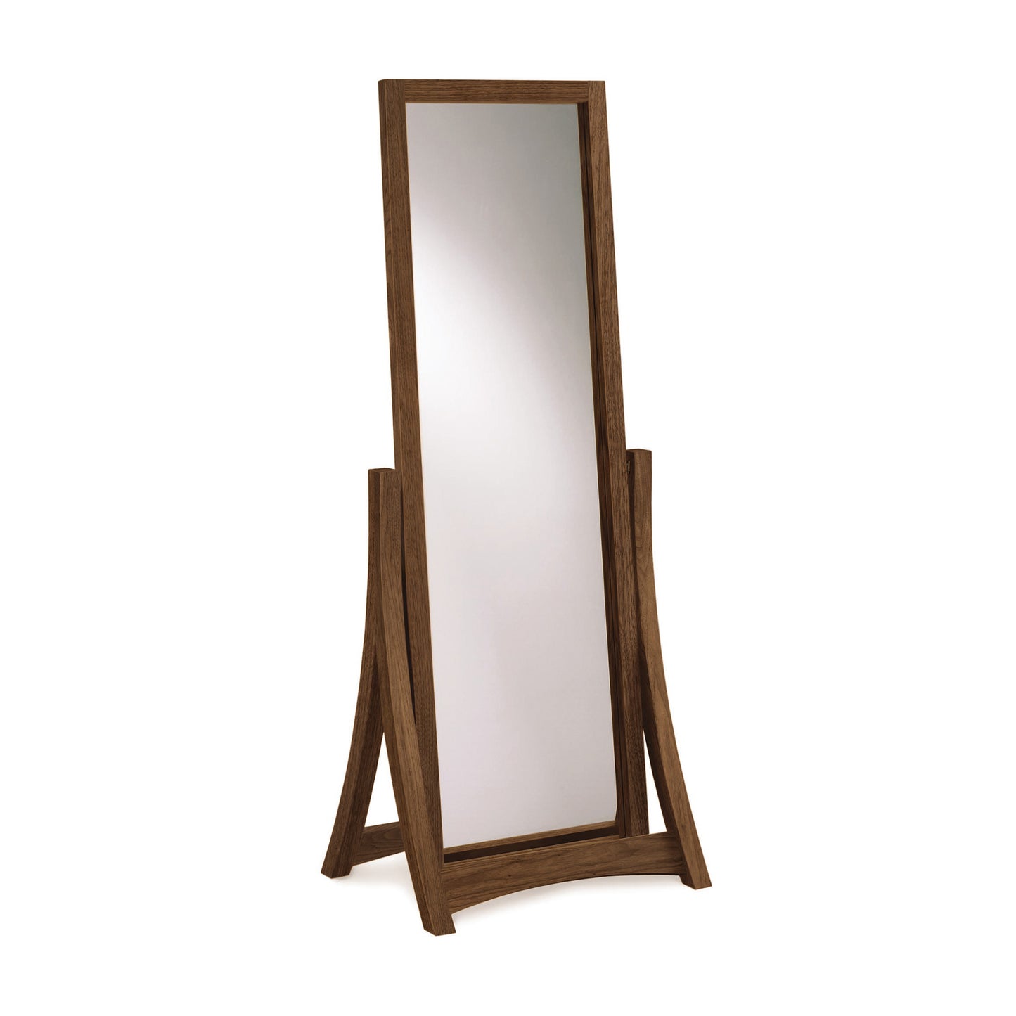 Berkeley Floor Mirror by Copeland Furniture, full-length rectangular cherry wood frame with stand.