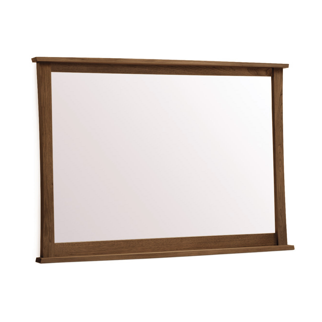 Berkeley Wall Mirror by Copeland Furniture with a minimalist walnut frame, highlighting its clean lines and craftsmanship.