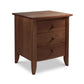A Bow Front 3-Drawer Nightstand by Lyndon Furniture with three drawers on a white background.