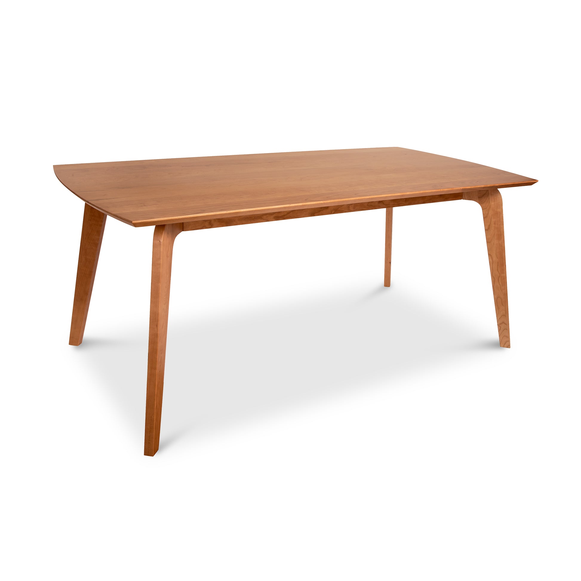 Lyndon Furniture Brighton Solid-Top Table with four angled legs in a mid-century modern style, showcasing fine American craftsmanship.