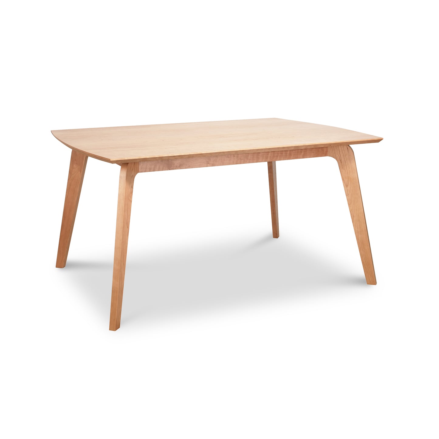 Brighton Solid-Top Table by Lyndon Furniture with a smooth, solid wood surface and angled legs in a distinctive mid-century modern design.